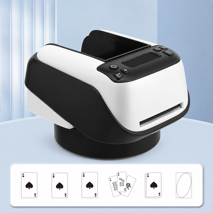 Distributeur Automatique de Cartes à Jouer 360° – Pour 1 à 8 Joueurs, Rotation Automatique, Recharge USB, Jeux de Société