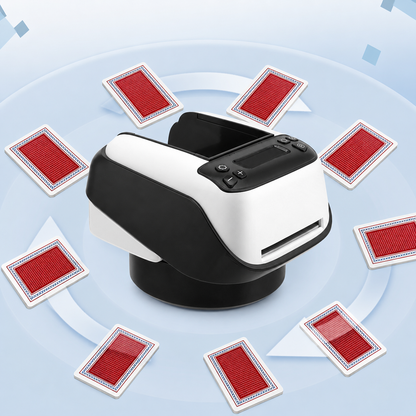 Distributeur Automatique de Cartes à Jouer 360° – Pour 1 à 8 Joueurs, Rotation Automatique, Recharge USB, Jeux de Société