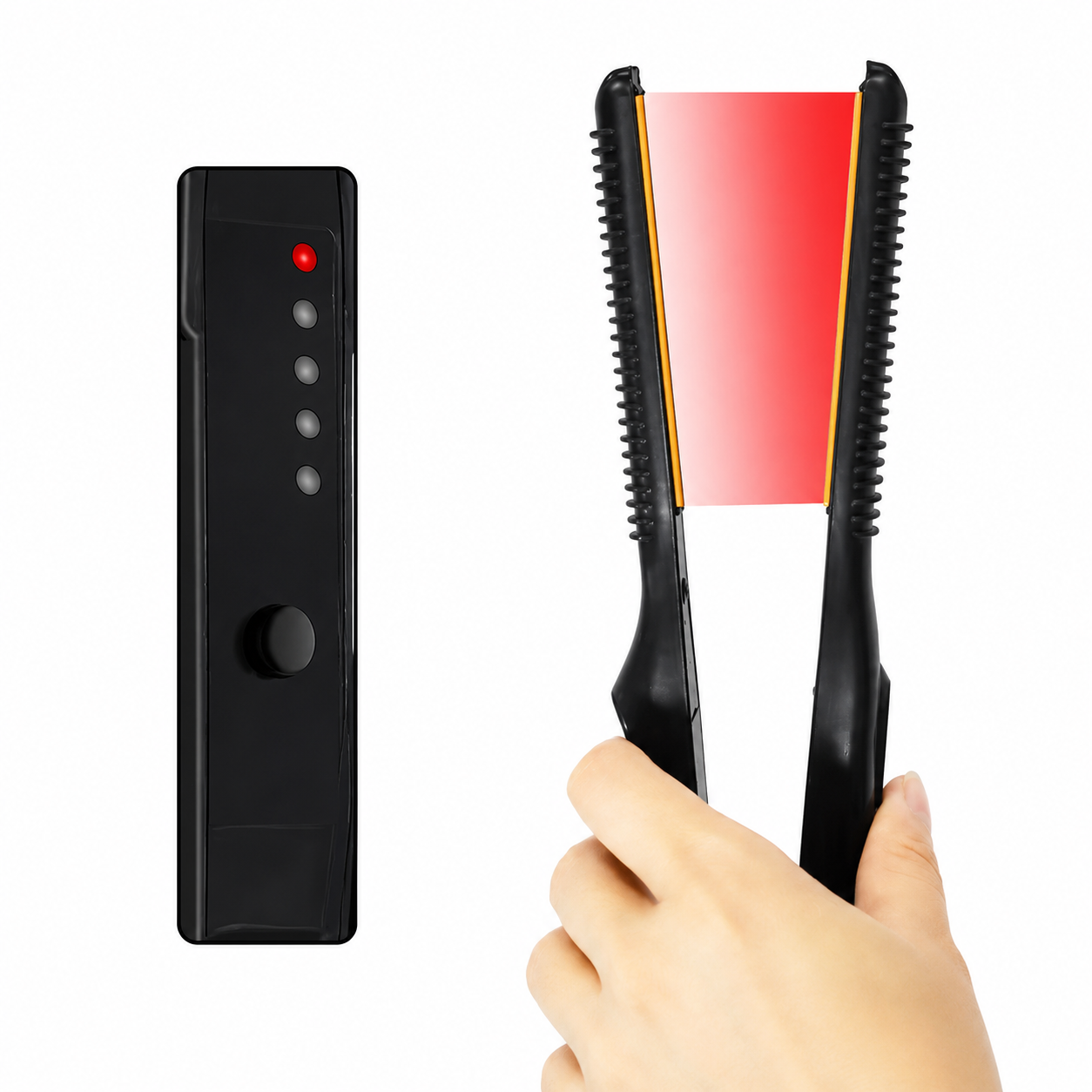 Fer à Lisser 2 en 1 Professionnel Céramique – Mini Lisseur Chauffant 140-220°C – Cheveux Courts, Frange & Barbe – Homme Femme – Noir