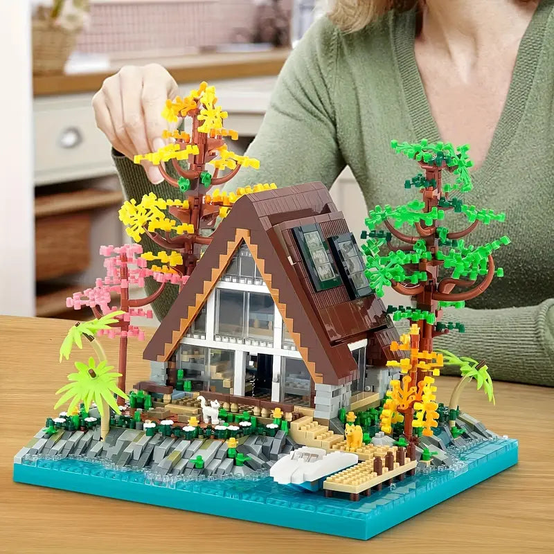 Maison Miniature Lumineuse en Blocs de Construction – Cabane Féérique LED DIY 2688 Pièces – Maquette 3D Décorative – Idée Cadeau Adulte & Enfant