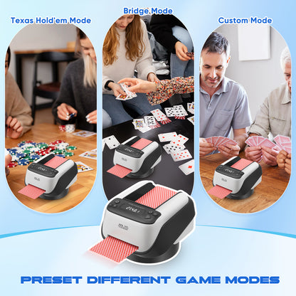 Mélangeur de cartes automatique – Machine à mélanger cartes – Jusqu’à 4 jeux – Poker, Blackjack, Casino – Blanc