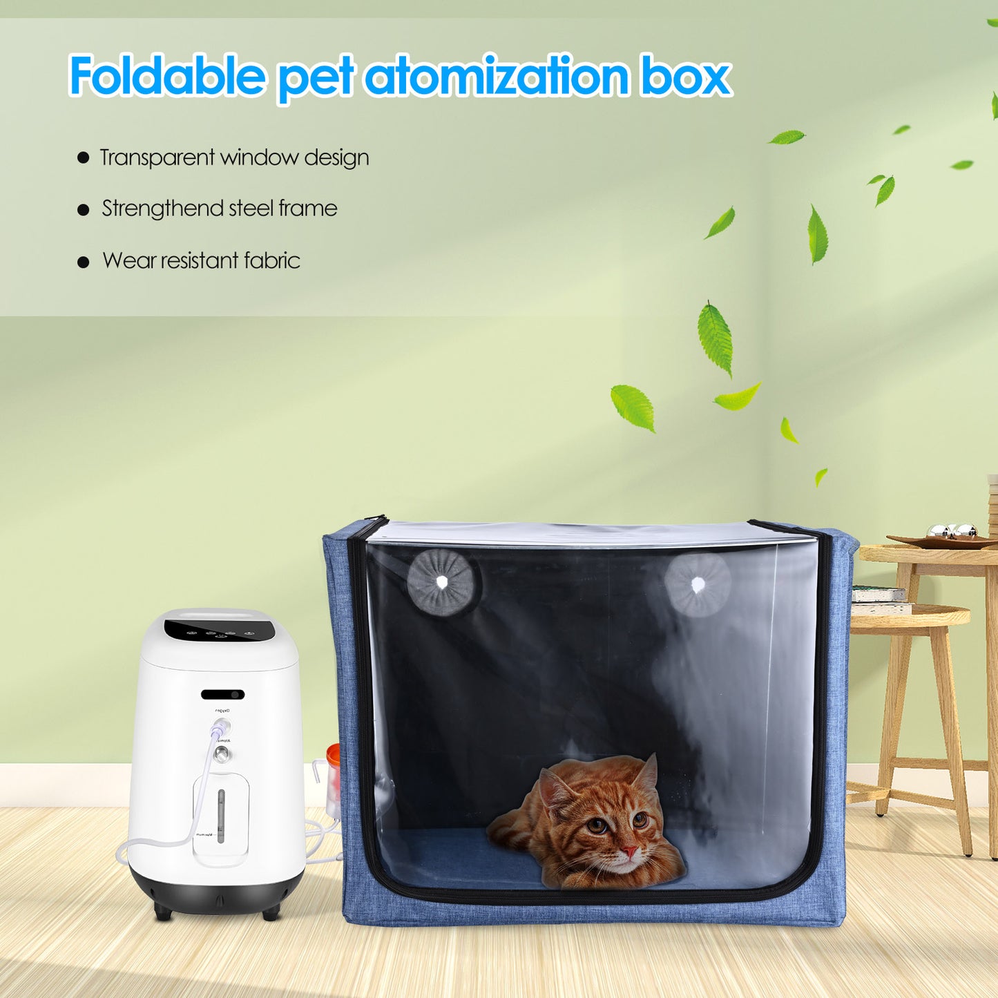 Cage Oxygène Animaux 100L – Tente Atomisation Vétérinaire Pliable – Soins Respiratoires Chien Chat