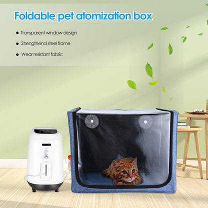Cage Oxygène Animaux 100L – Tente Atomisation Vétérinaire Pliable – Soins Respiratoires Chien Chat