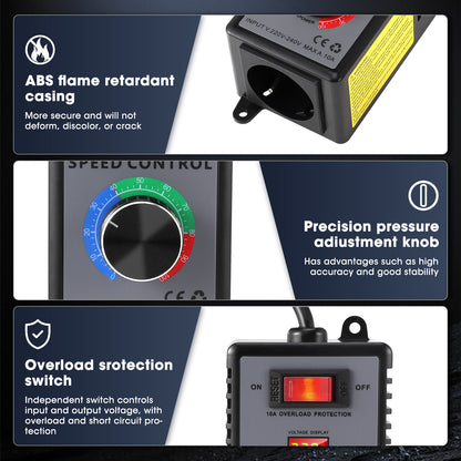 Variateur de Vitesse 230V 4000W – Régulateur de Puissance pour Meuleuse, Perceuse & Scie Électrique