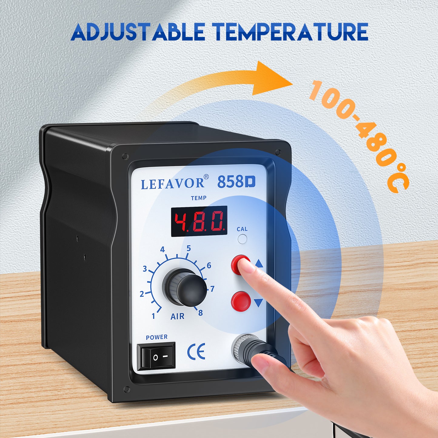 Station Air Chaud 858D – Pistolet Thermique de Soudage 220V – Réparation Électronique SMD, Écran LED, Température Réglable