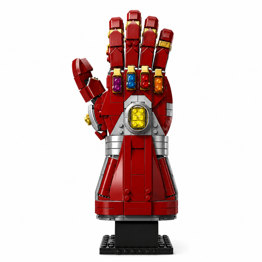 Blocs de Construction – Nano Gant Iron Man | 6 Gemmes de l’Infini | Sculpture Décorative | Set Collector Marvel