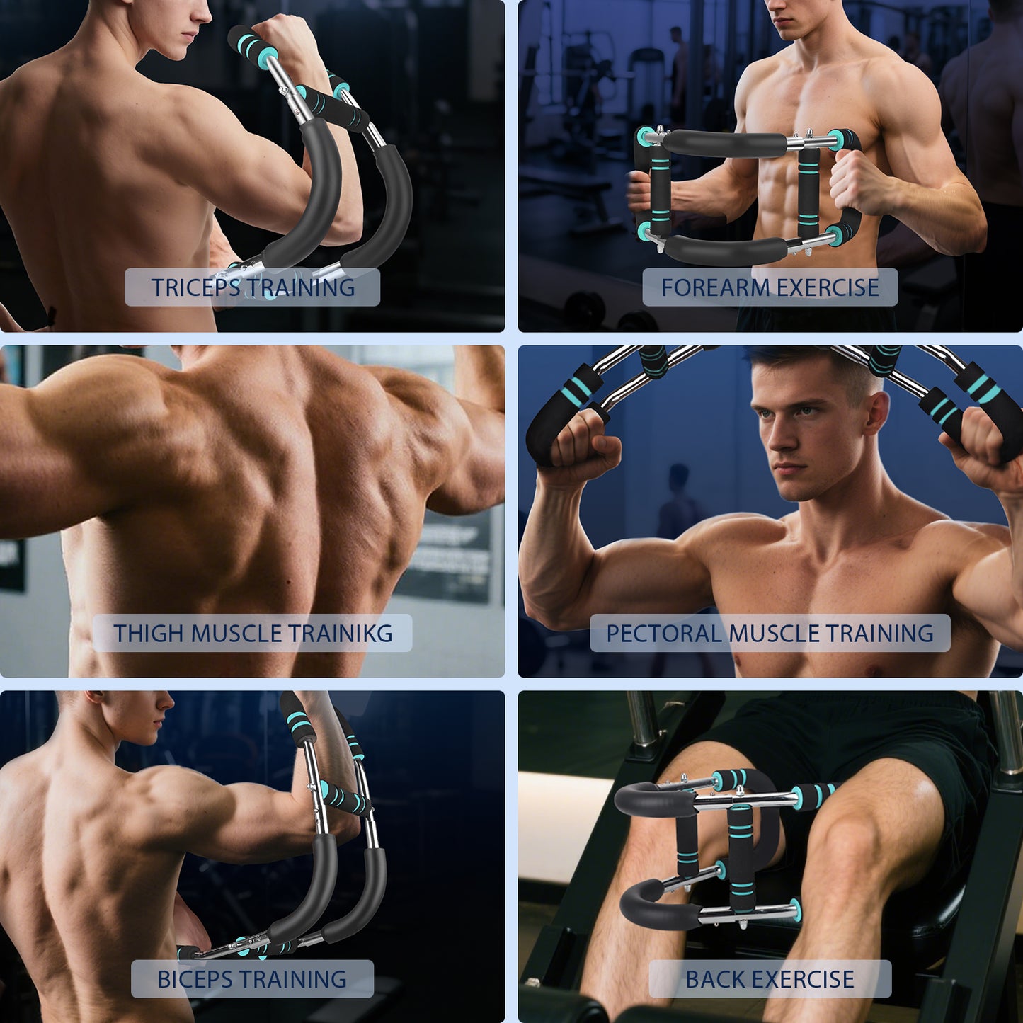 Entraîneur Bras Twister 20-60Kg – Appareil Musculation Poitrine Réglable – Ressort Résistance Fitness
