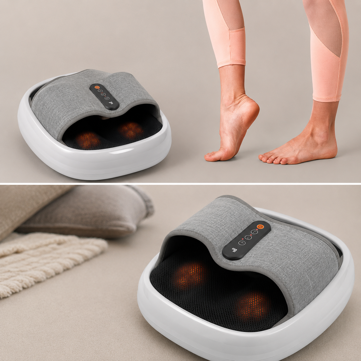 Masseur de Pieds Shiatsu Chauffant avec Compression d’Air | Appareil de Massage Plantaire Électrique | Relaxation, Bien-Être, Soulagement des Pieds Fatigués | Cadeau Homme Femme