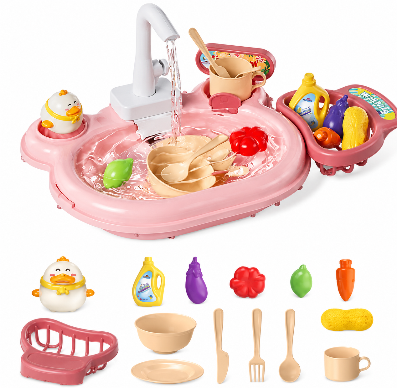 Jouet Évier Interactif Enfant avec Eau – Cuisine Montessori 2 en 1 & Accessoires Vaisselle