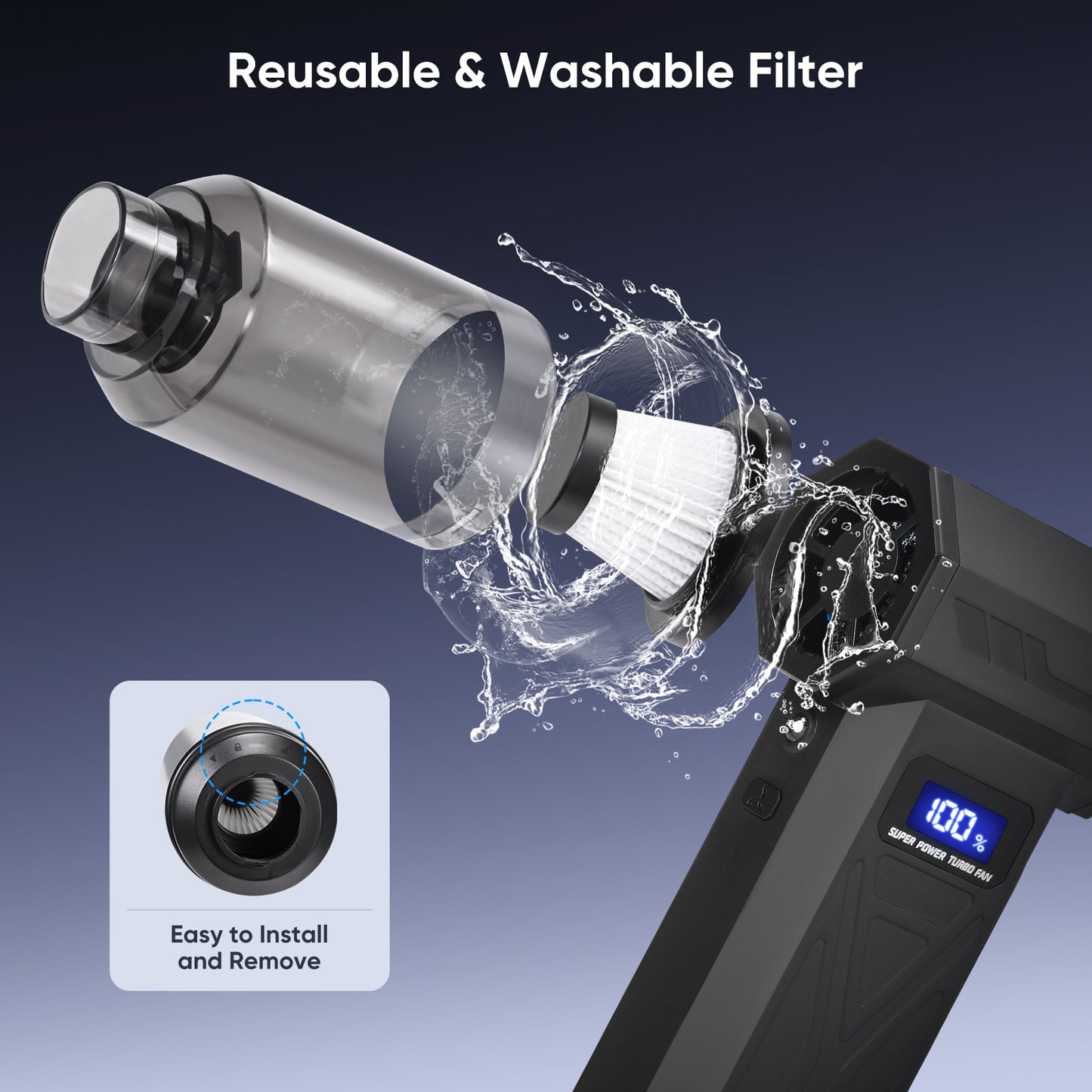 Aspirateur sans fil 6 en 1 avec souffleur d’air portable