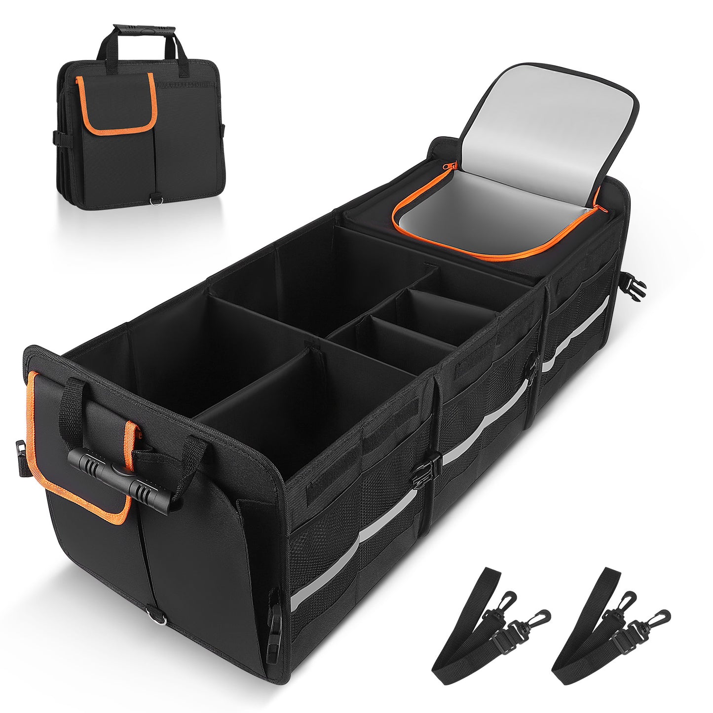 Organisateur Coffre Voiture Pliable – Sac Isotherme Intégré Anti-Fuite – Compartiments Multiples SUV Camion
