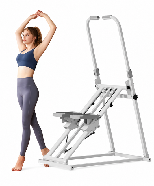 Stepper Pliable 3 Niveaux avec Guidon – Cardio Fitness à Domicile, Renforcement Musculaire & Perte de Poids