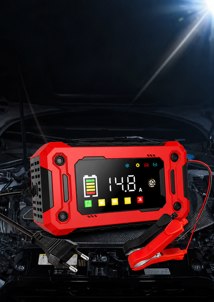 Chargeur de Batterie Intelligent 12V 15A | Écran LCD | AGM, GEL, Lithium, Plomb