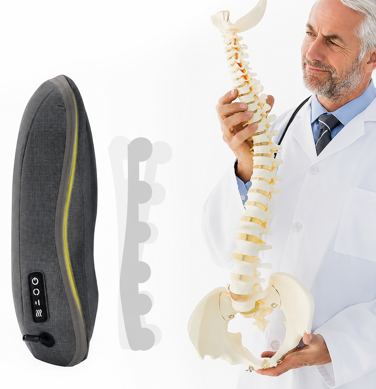 Masseur Dos Shiatsu Chauffant 12 Nœuds Massage Profond Coussin Ergonomique Relaxation Musculaire Cou Dos Épaules Bien-Être
