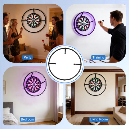 Éclairage Cible Fléchettes 360° Sans Ombre – 90 LED Luminosité Réglable – Support Compatible Cible 45 cm