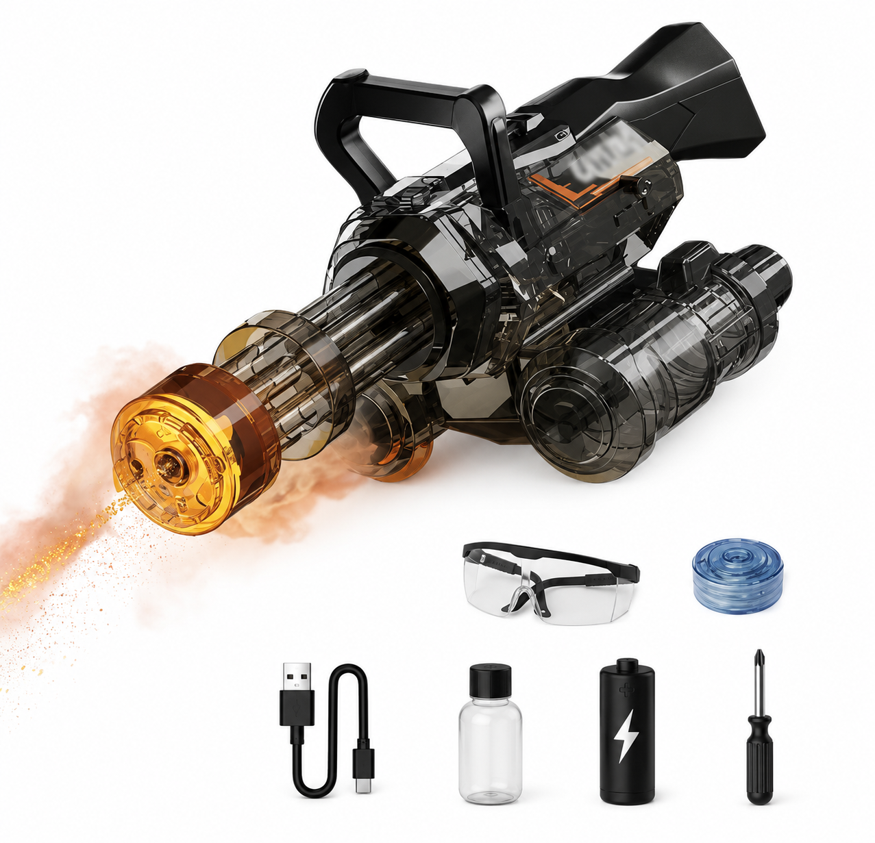 Pistolet à Eau Électrique Automatique Rechargeable avec Effets Lumineux LED – Jouet Aquatique Haute Pression – Jeux de Piscine et Plage – Cadeau Enfant et Adulte