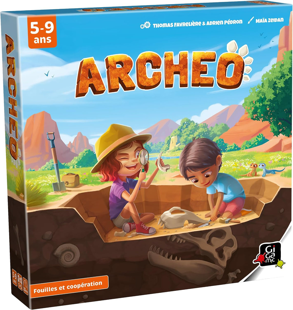 Archéo – Jeu de Société Coopératif Enfant dès 5 Ans – Jeu de Fouilles Archéologiques 3D – Jeu Éducatif et Familial – 1 à 5 Joueurs – Version Française