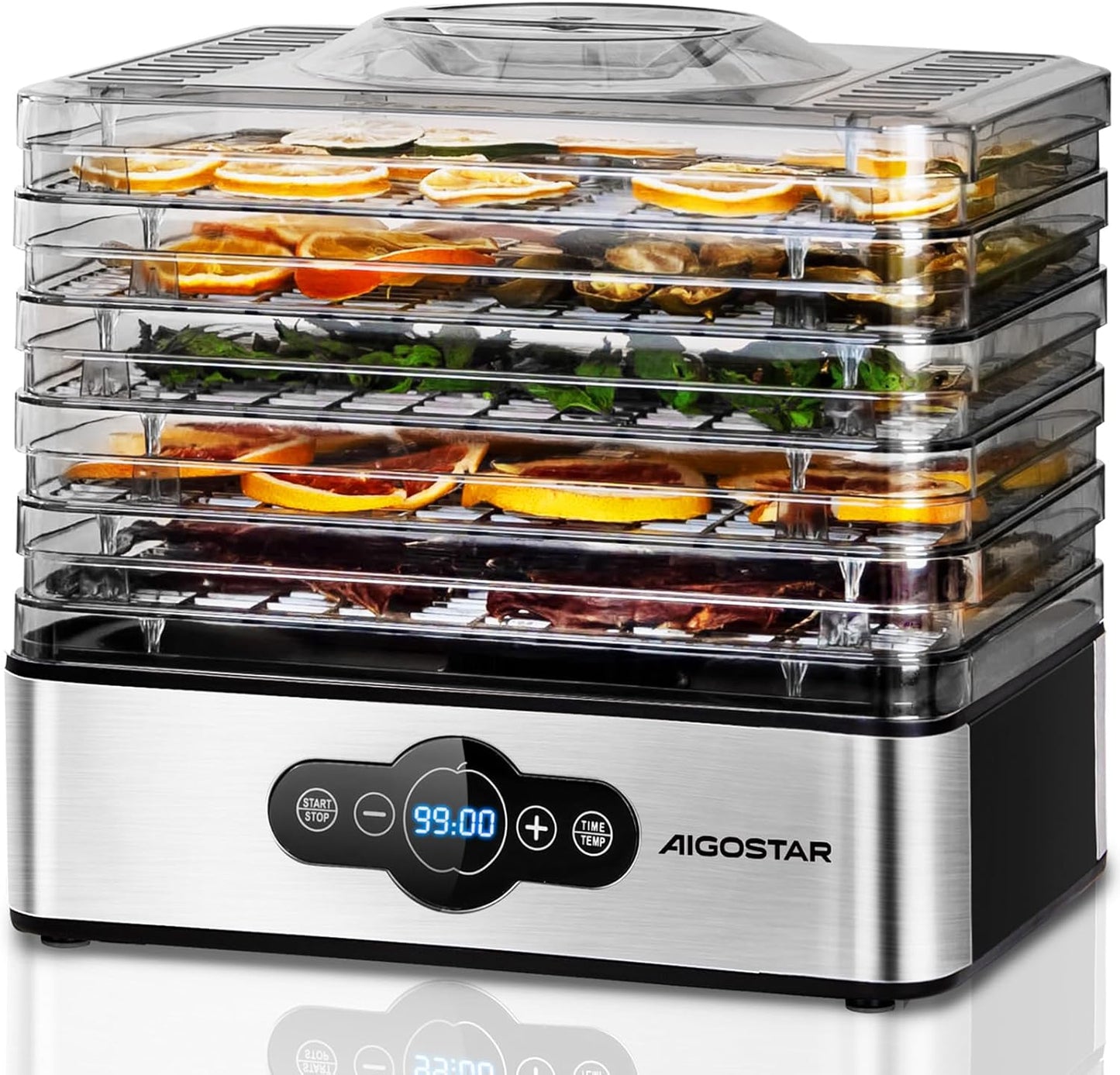 Déshydrateur Alimentaire 5 Plateaux 240W – Séchoir Fruits, Légumes, Viande, Température Réglable, Minuterie, Séchage Uniforme