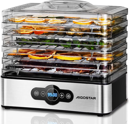 Déshydrateur Alimentaire 5 Plateaux 240W – Séchoir Fruits, Légumes, Viande, Température Réglable, Minuterie, Séchage Uniforme