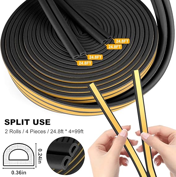 Bande d’Étanchéité 30M Mousse Isolante pour Porte et Fenêtre – Joint Anti Bruit Anti Froid Caoutchouc