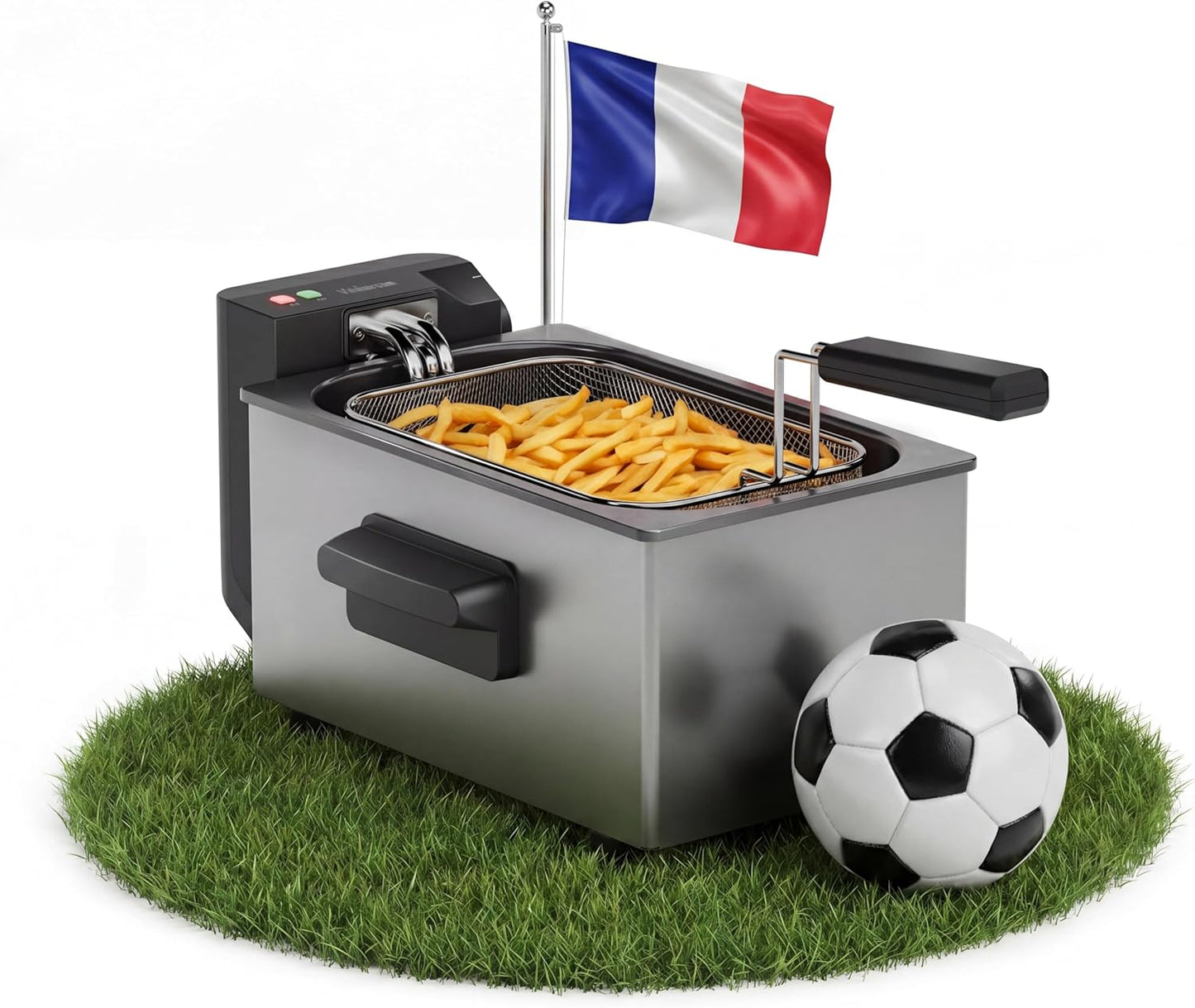 Friteuse Électrique 3L Acier Inoxydable – Thermostat 190°C, Zone Froide, Pièces Amovibles Lave-Vaisselle, Noir