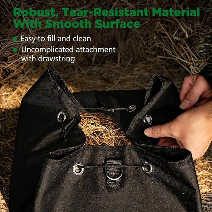 Filet à Foin XXL pour Chevaux 10KG – Sac à Foin Maille 6,5 cm Résistant et Durable pour Écurie Paddock Transport