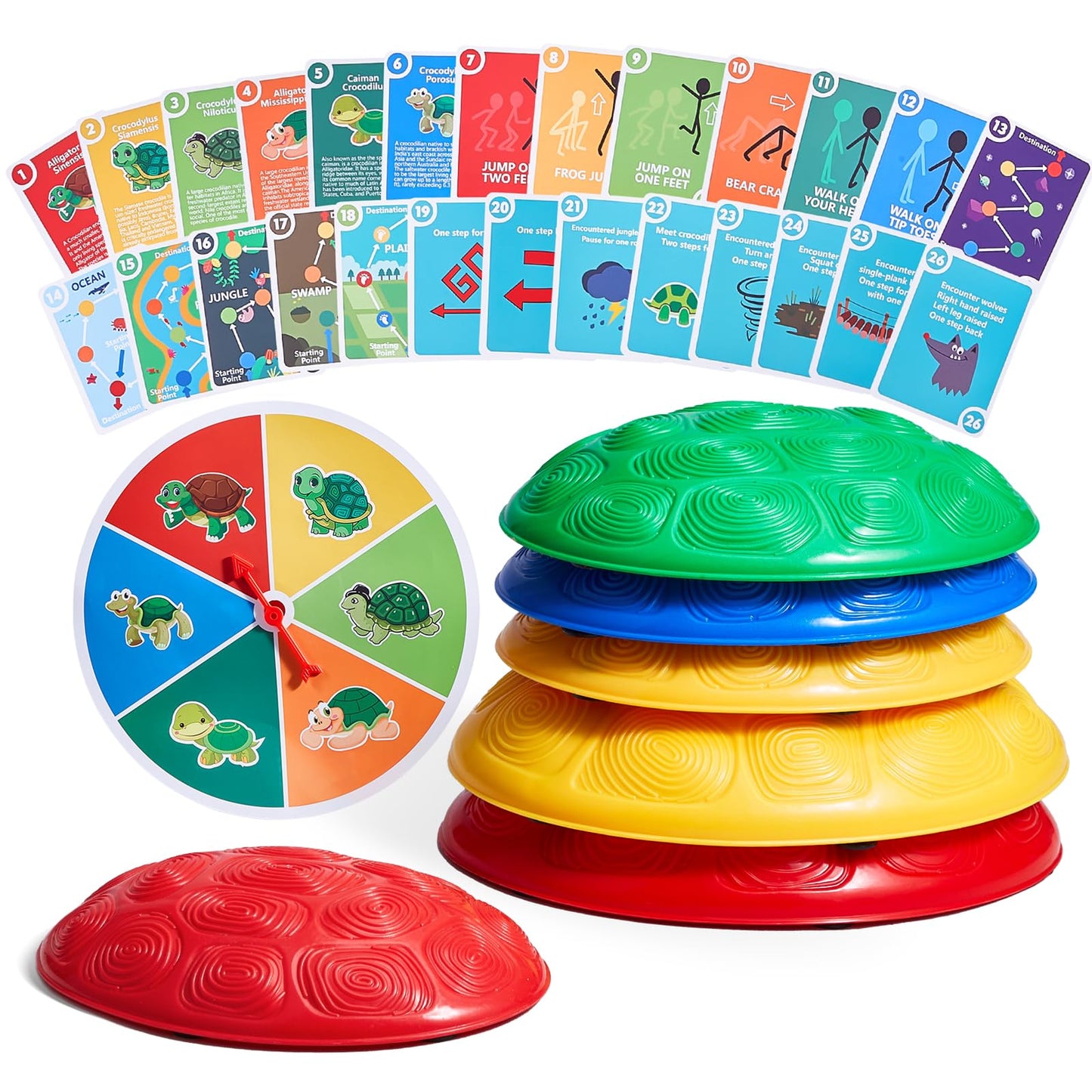 Lot de 6 Tortues d’Équilibre Enfant – Jeu de Coordination & Parcours Motricité – Jouet Extérieur