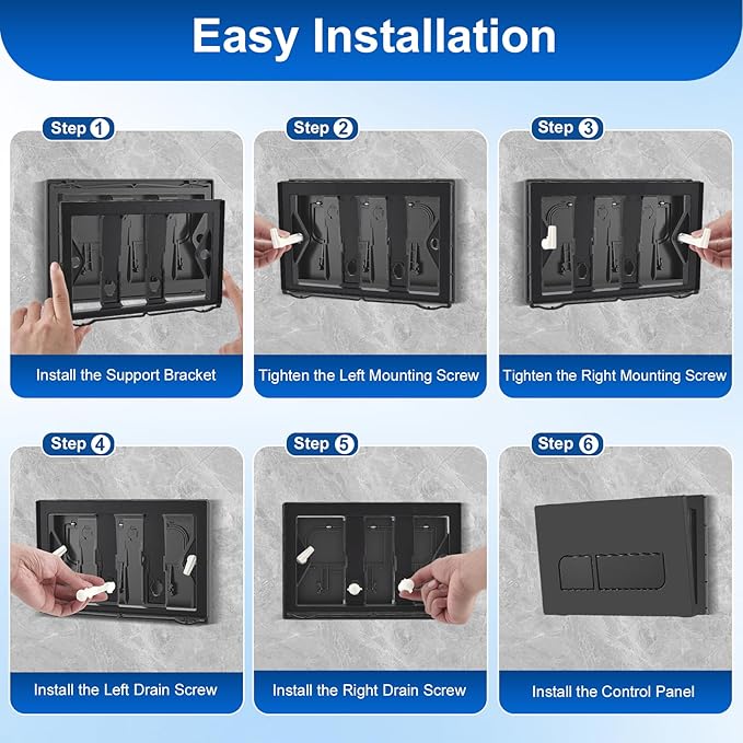 Plaque de Commande WC Suspendu Double Chasse Compatible Geberit Sigma 01/20/21/30/50 UP300 UP320 Noir
