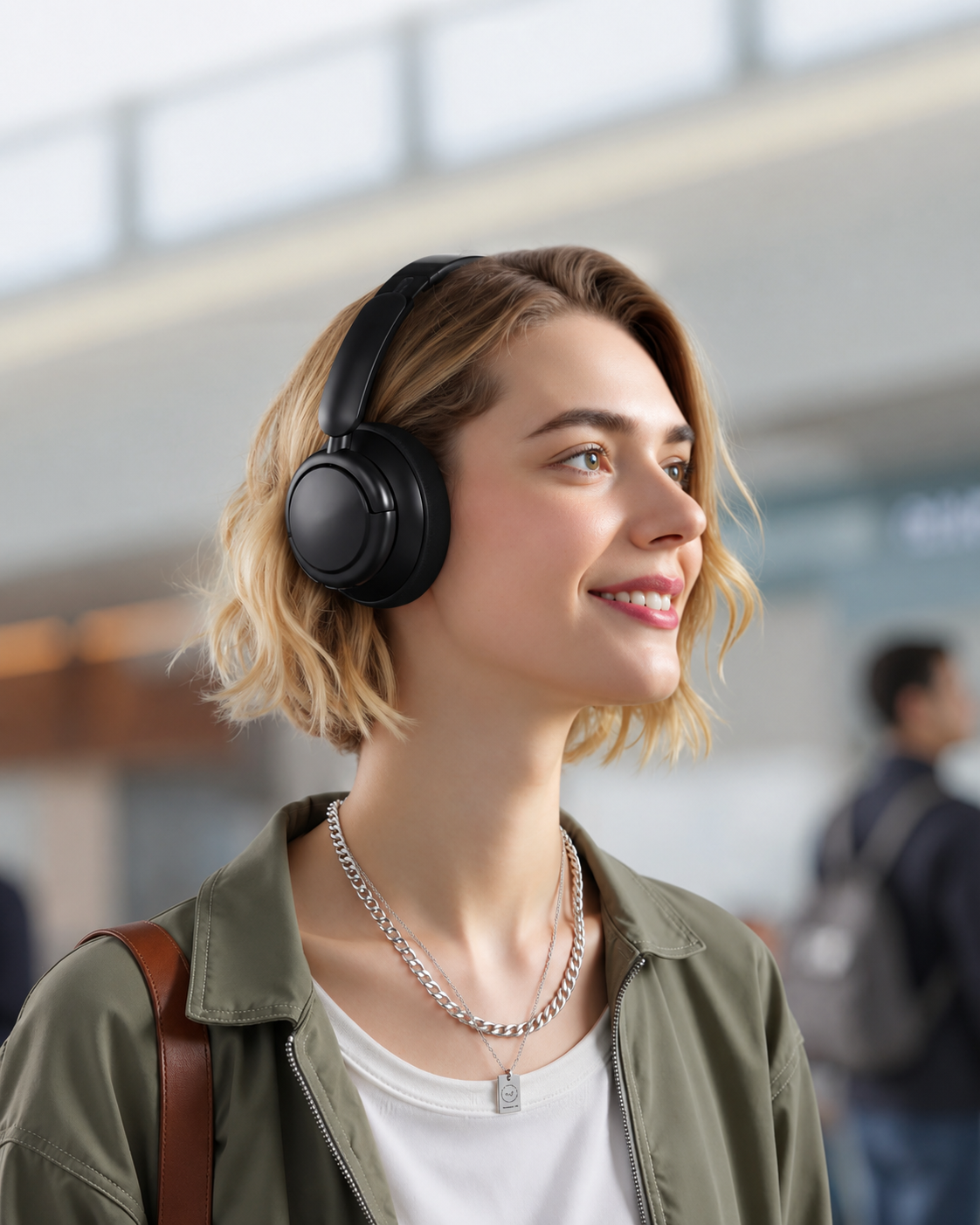 Casque Bluetooth Sans Fil avec Réduction de Bruit Active ANC, Audio Hi-Res, Autonomie 50 h, Charge Rapide, Connexion Multipoint, Casque Audio pour PC, Smartphone, Télétravail et Voyage