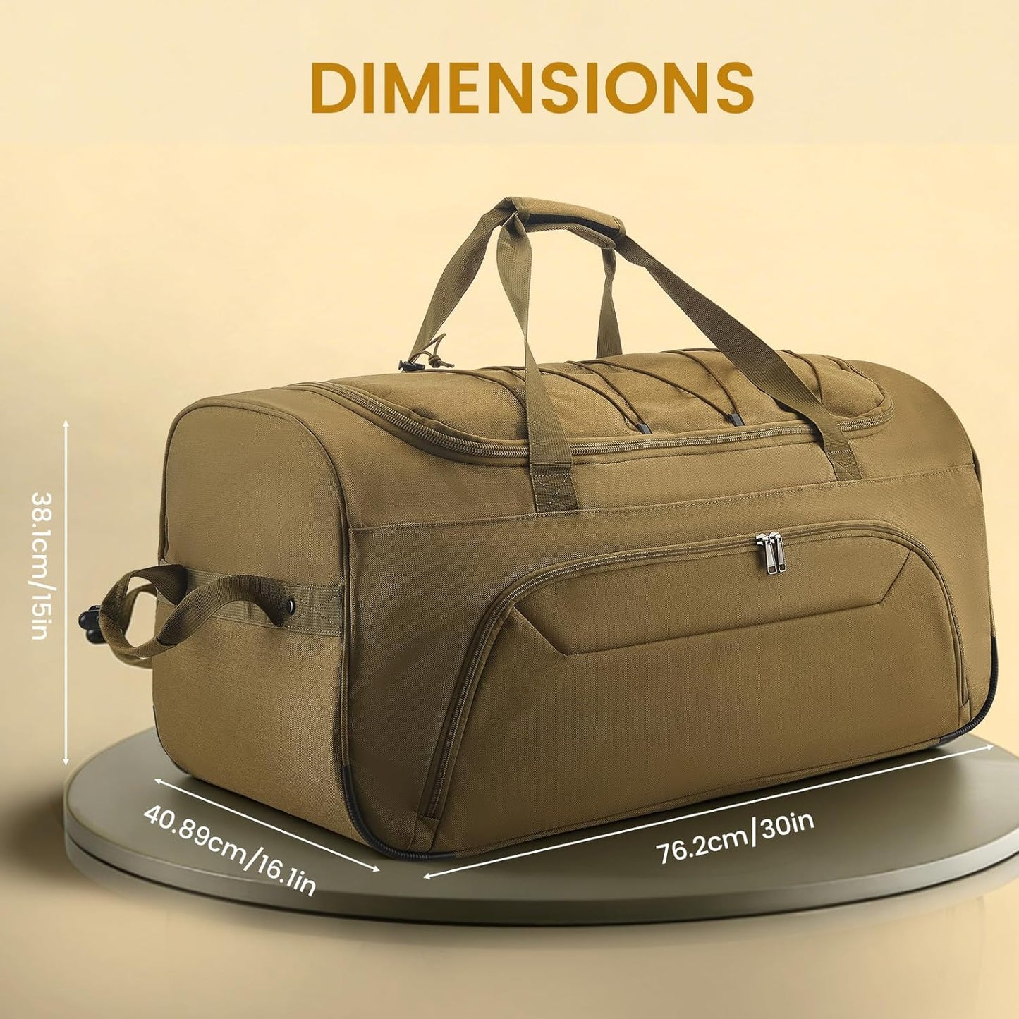 Sac de Voyage XXL Pliable 95L avec Roues – Sac Week-End Extensible 75 cm pour Voyage, Camping et Déménagement