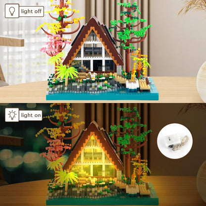 发光微型积木房屋 – DIY LED 梦幻小屋 2688 块 – 装饰性 3D 模型 – 成人与儿童礼物创意