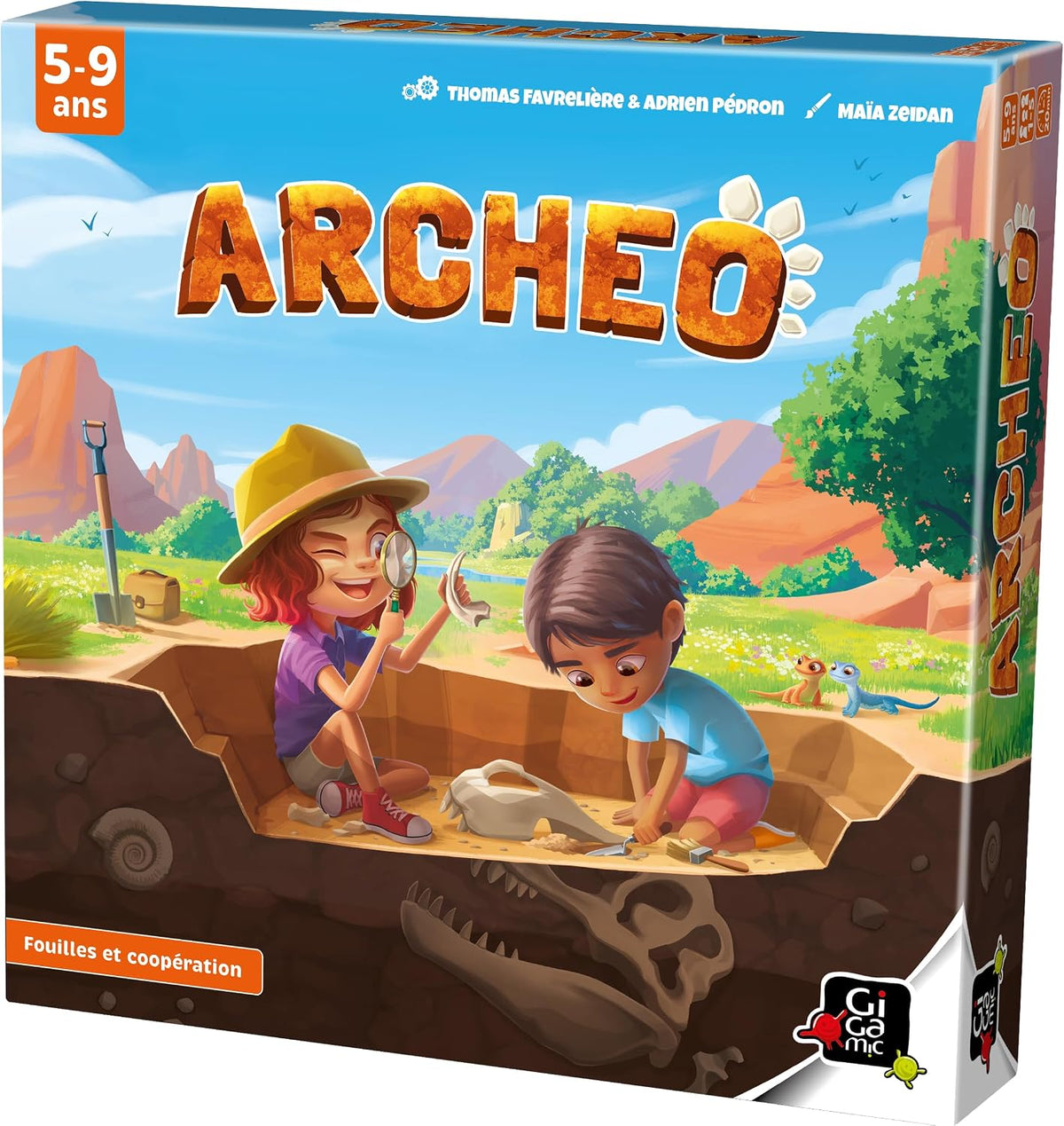 Archéo – Jeu de Société Coopératif Enfant dès 5 Ans – Jeu de Fouilles Archéologiques 3D – Jeu Éducatif et Familial – 1 à 5 Joueurs – Version Française