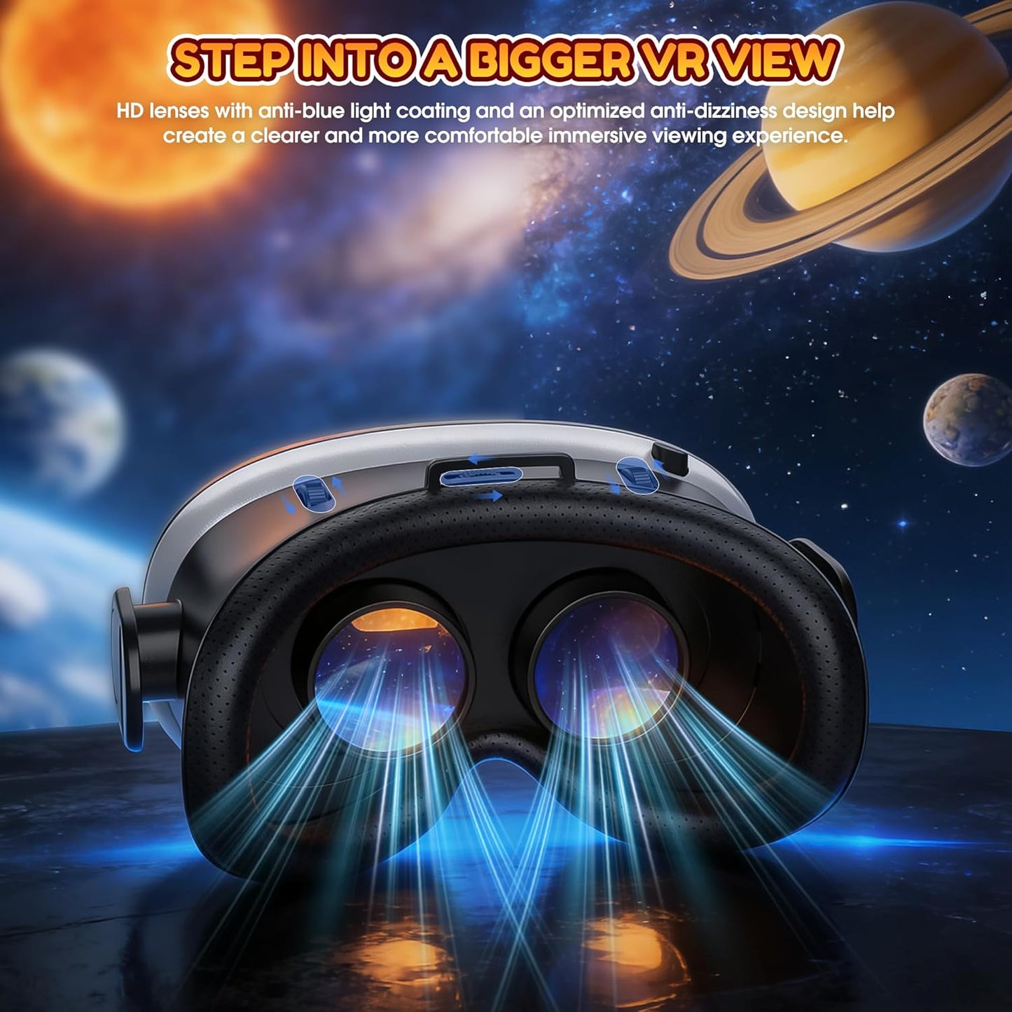 Casque VR 3D XWP pour Smartphone 4,7–7 Pouces – Lunettes HD Réglables, Compatible Android & iPhone, Jeux VR & Films 360°