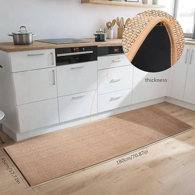 Tapis de Cuisine Antidérapant Lavable 45x180 cm – Long Tapis de Sol Absorbant pour Cuisine, Évier, Entrée, Couloir et Buanderie