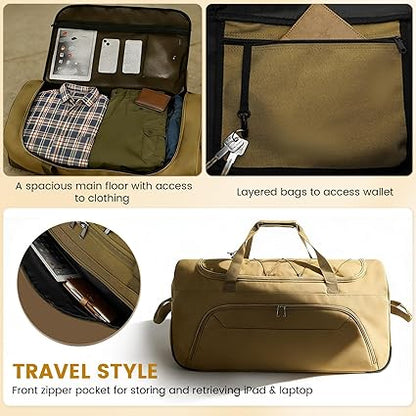 XXL Foldable 95L Travel Bag with Wheels – 75 cm Expandable Duffel Bag for Travel, Camping, and Moving