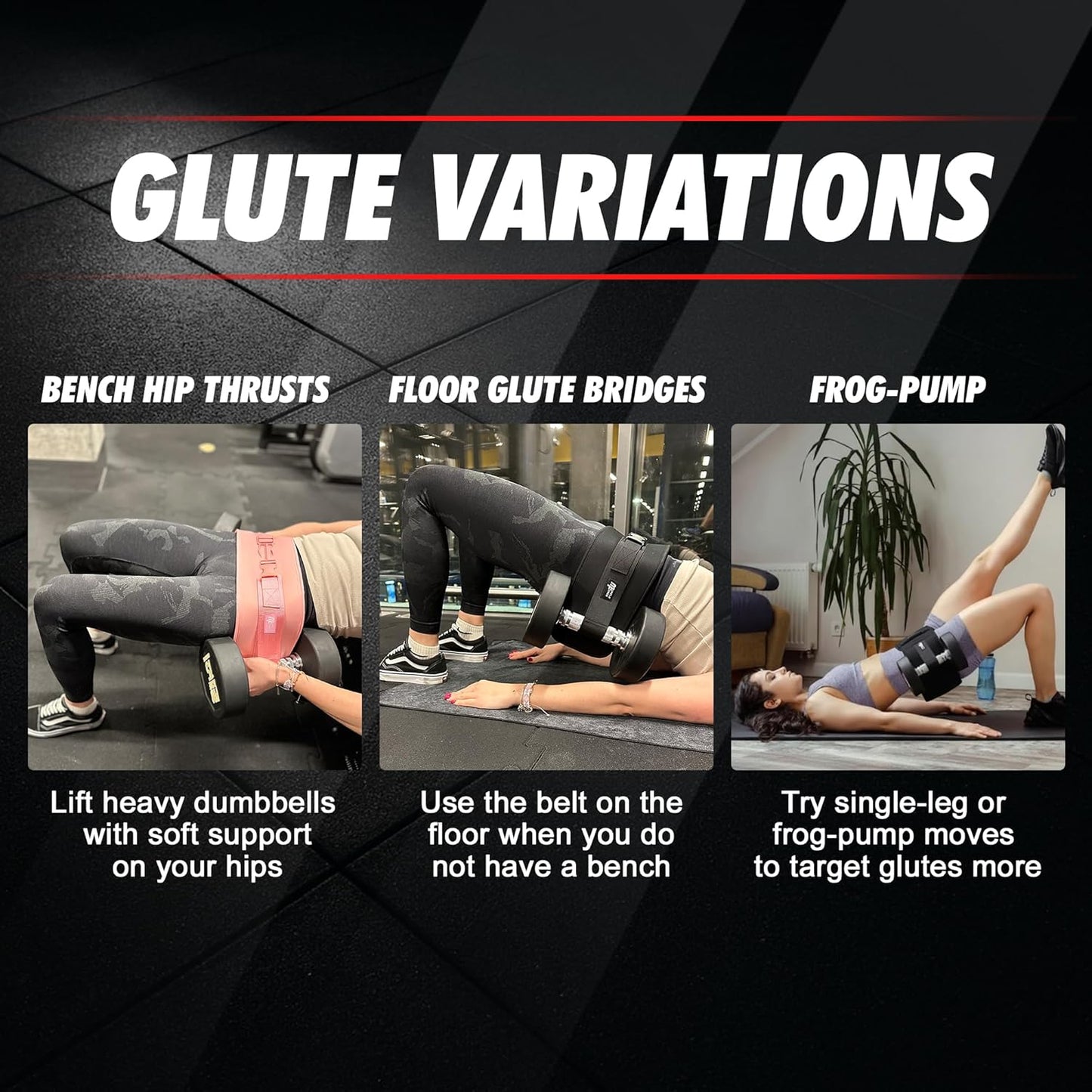 Ceinture Hip Thrust Réglable pour Haltères et Poids Musculation Fessiers Fitness Entraînement à Domicile