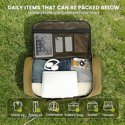 Sac de Voyage XXL Pliable 95L avec Roues – Sac Week-End Extensible 75 cm pour Voyage, Camping et Déménagement