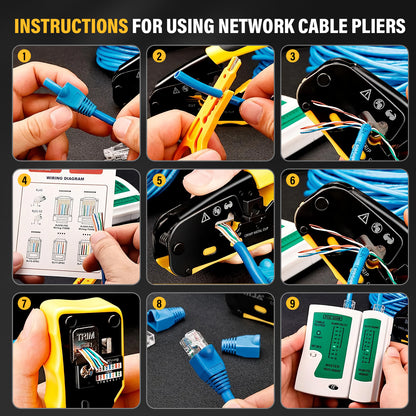 Pince à Sertir RJ45 Multifonction – Outil Réseau Ethernet RJ11 RJ45 CAT5e CAT6 – Coupe & Dénudeur