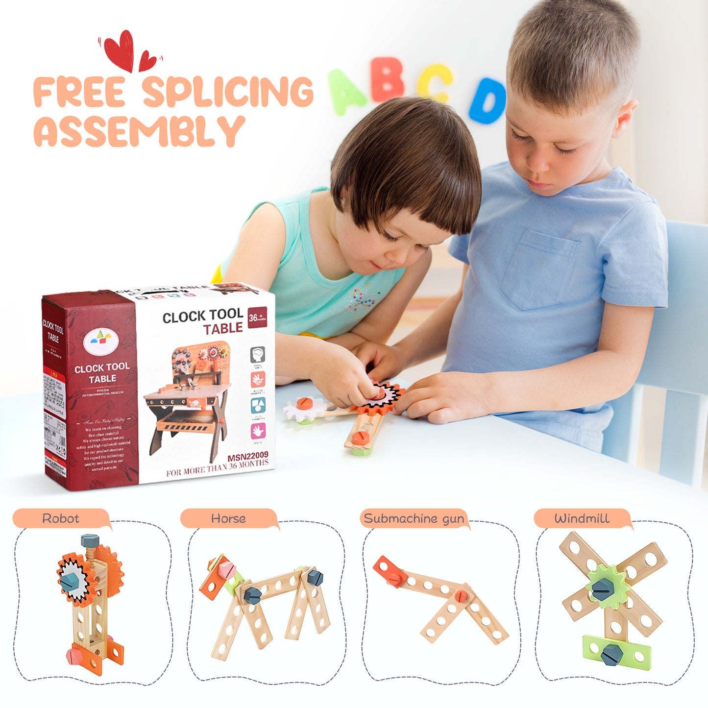 Établi Jouet Enfant en Bois – Banc à Outils Créatif Jeu de Construction Simulation