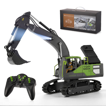 2.4 GHz 13-Channel Remote Control RC Excavator – Radio-Controlled Digger 680° Rotation – Children's Construction Vehicle with Remote – Rechargeable RC Toy