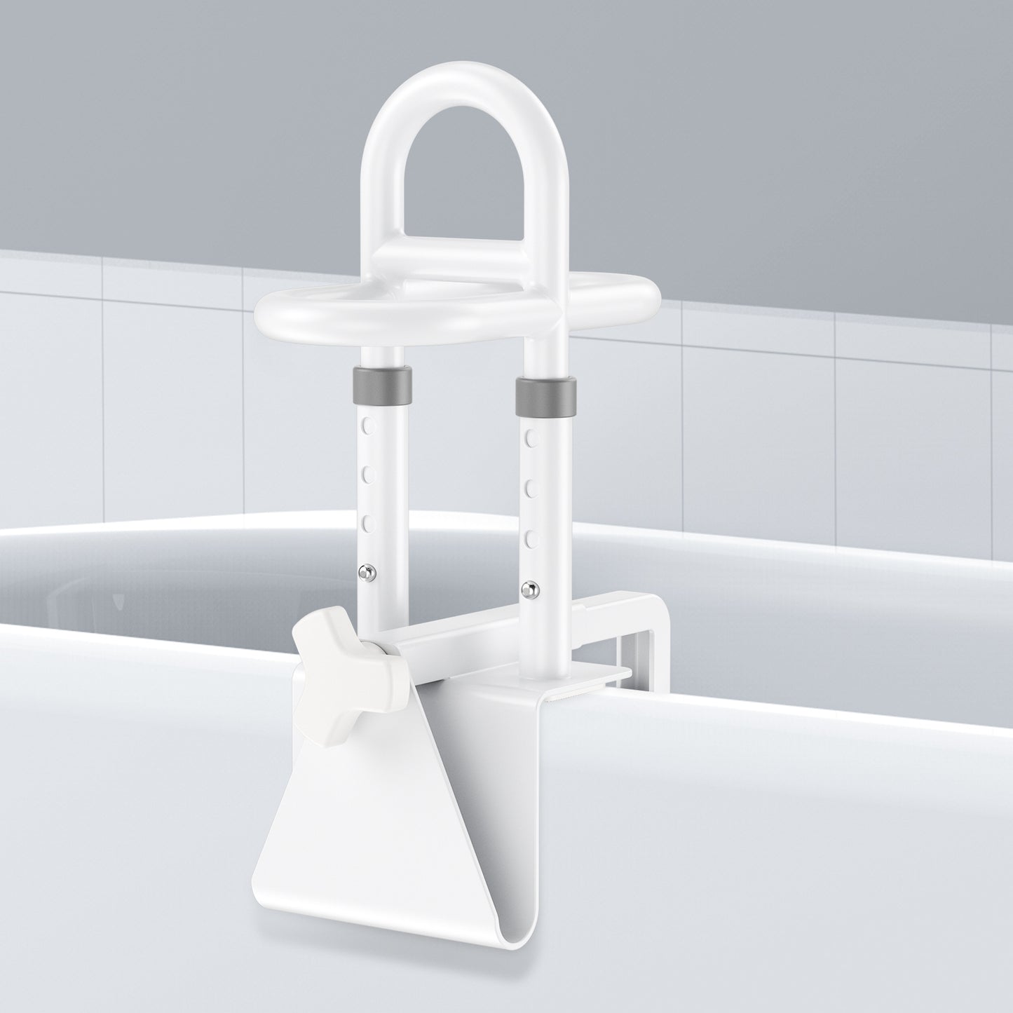 Barre d’Appui de Sécurité pour Baignoire et Toilettes – Poignée Réglable 7,5 à 17 cm – Installation Sans Perçage