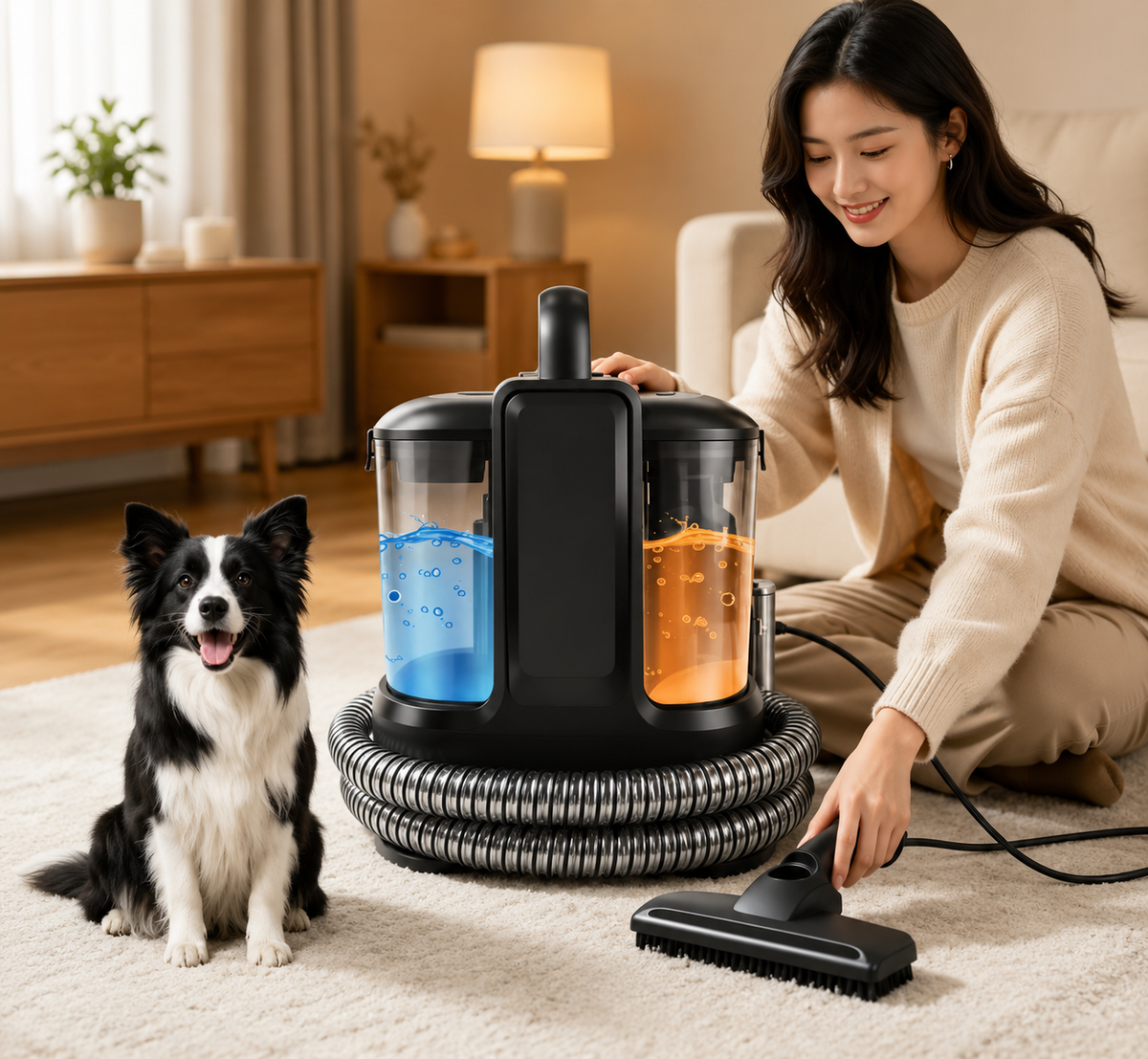 Limpiador de manchas portátil con inyector-extractor de doble depósito – Sofá, alfombras, moquetas y tejidos