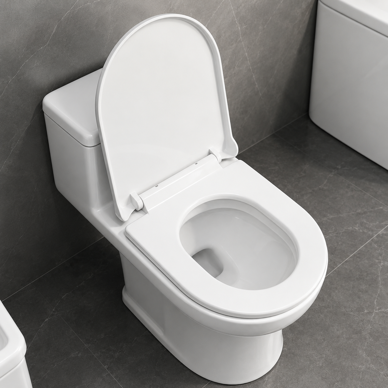 Abattant WC en Forme U avec Fermeture Douce et Déclipage Rapide – Siège de Toilette Blanc Universel – Charnières Réglables pour Salle de Bain