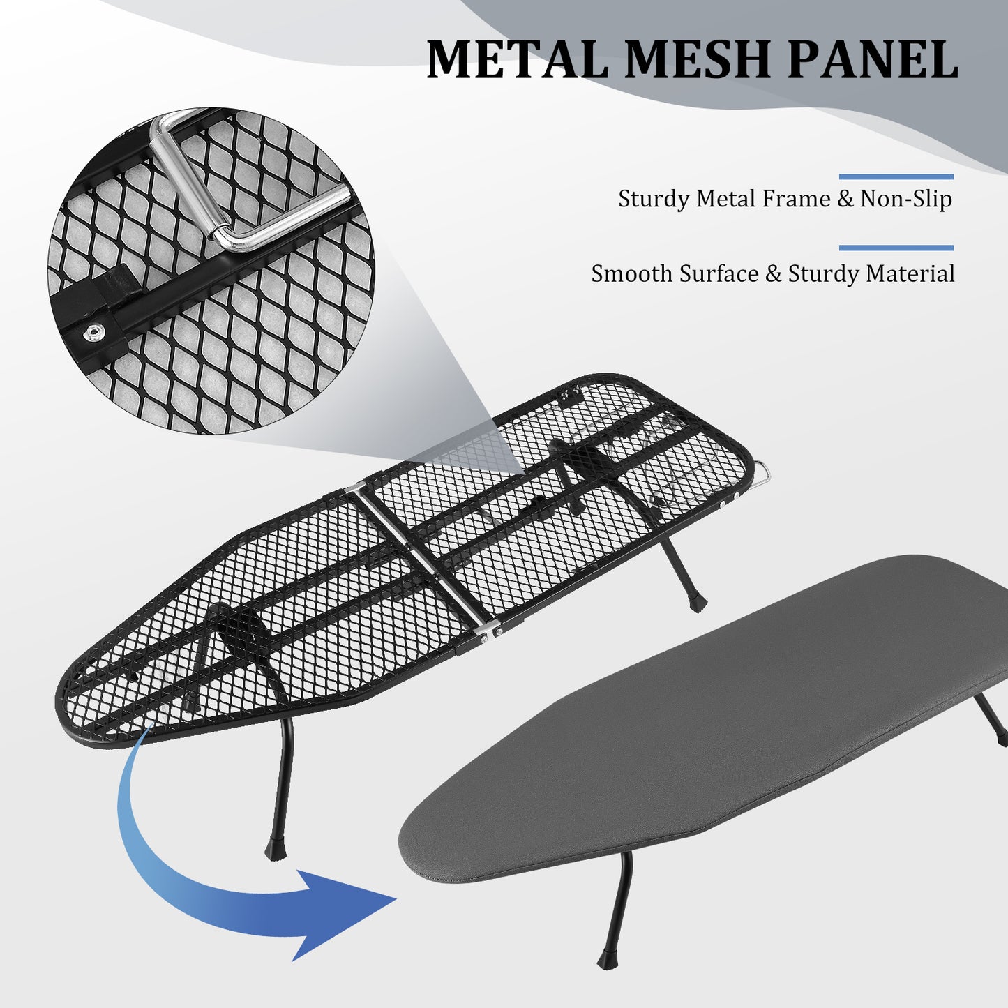 Planche à Repasser de Table Pliable – Mini Planche Portable avec Housse Résistante à la Chaleur