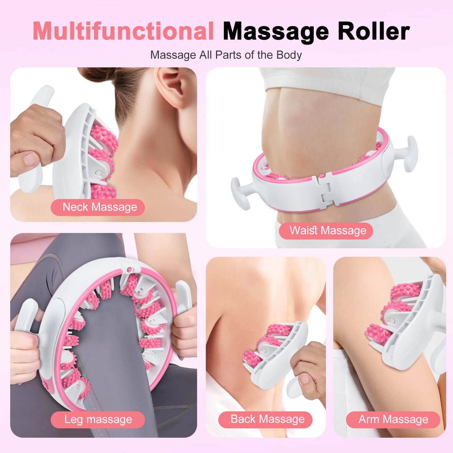 Rouleau de Massage Anti-Cellulite pour Jambes – Masseur Musculaire Manuel Multifonction