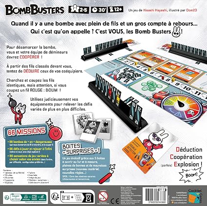 Bomb Busters – Jeu de Société Coopératif et Stratégique dès 12 Ans – 66 Missions de Désamorçage – Jeu de Réflexion et Déduction – 2 à 5 Joueurs – Version Française