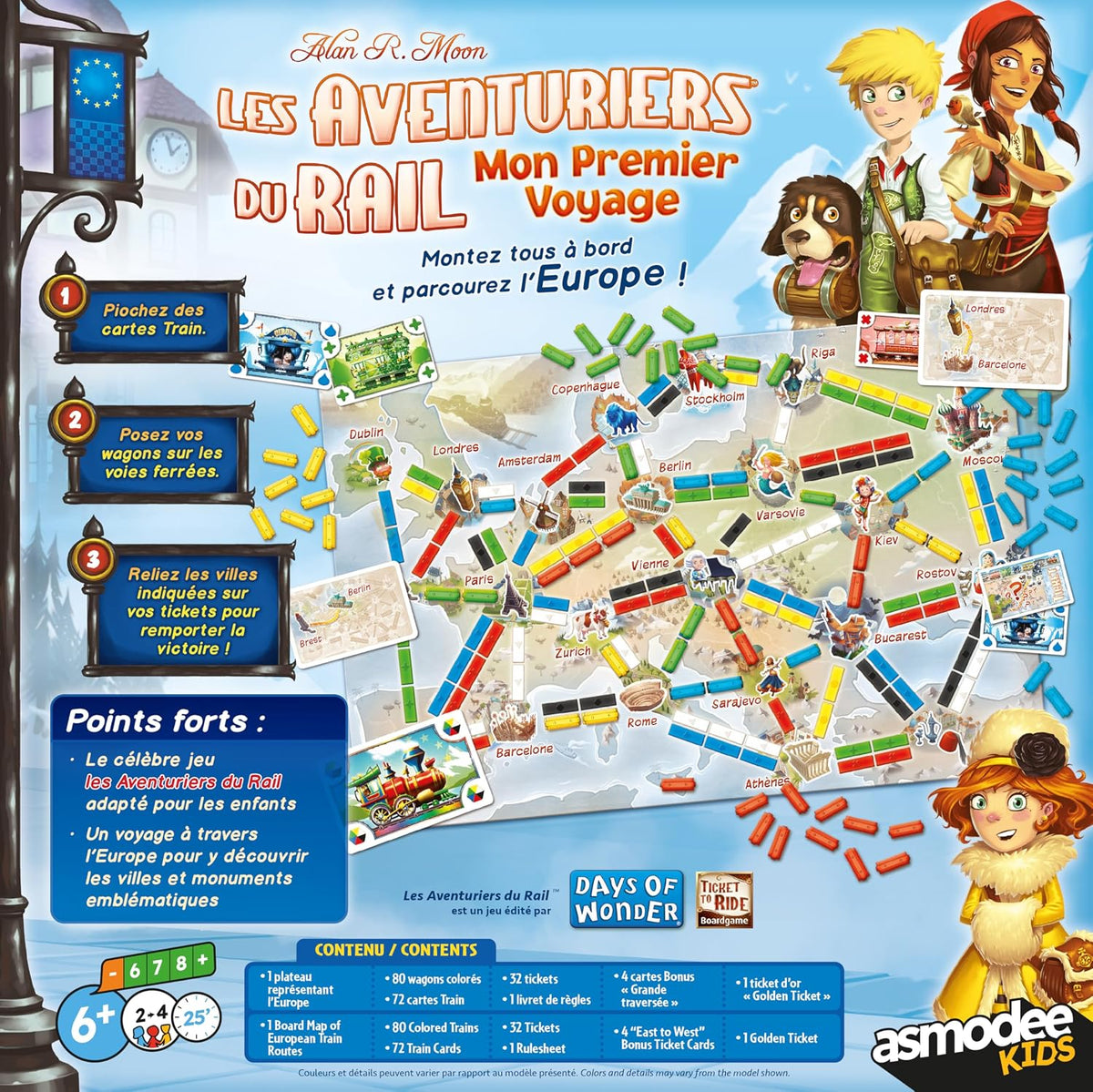 Les Aventuriers du Rail Mon Premier Voyage – Jeu de Société Enfant dès 6 Ans – Jeu de Stratégie Familial – 2 à 4 Joueurs – 15 à 30 Minutes – Version Française