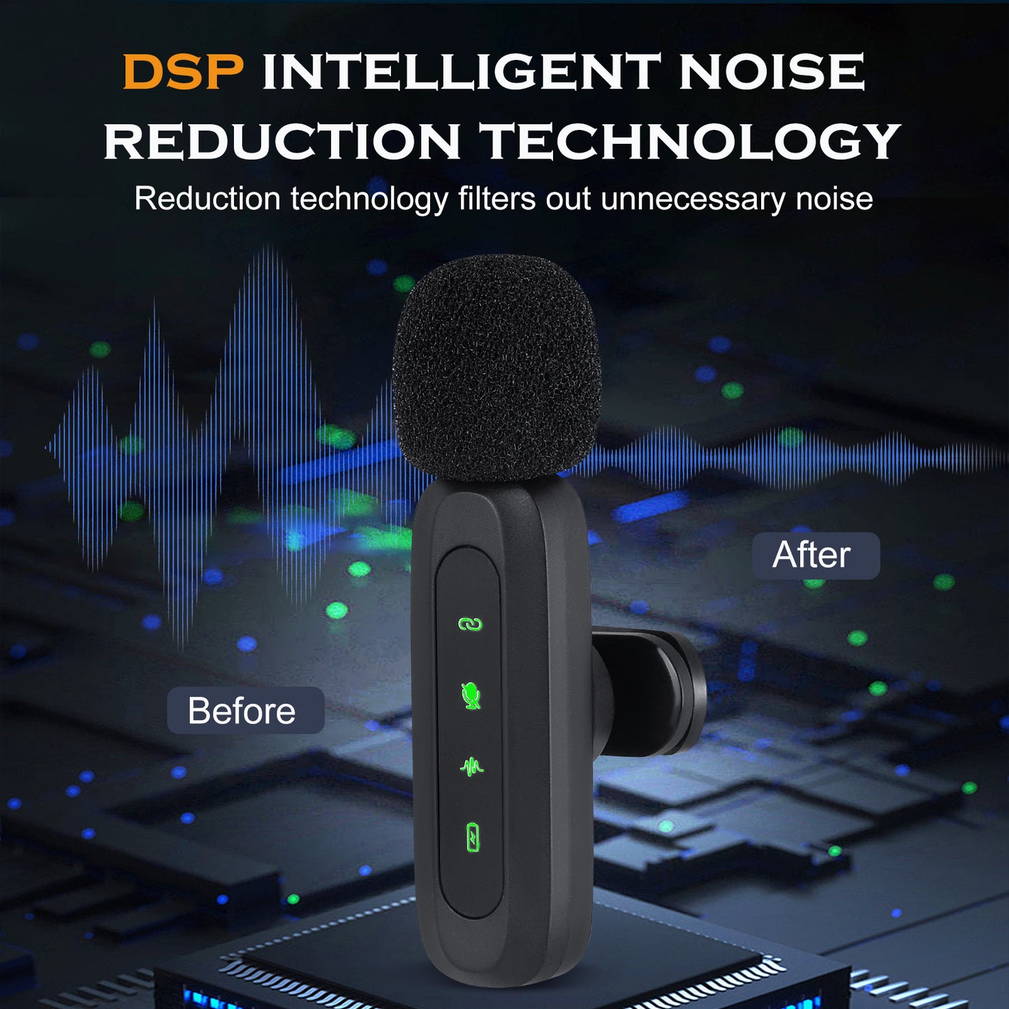 Microphone Lavalier Sans Fil Double pour iPhone et Android – Plug & Play – Micro Cravate avec Récepteur – Idéal Vidéo, Podcast, Interview