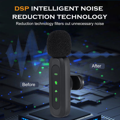 Dual Wireless Lavalier Microphone for iPhone and Android – Plug & Play – Lapel Mic with Receiver – Ideal for Video, Podcast, Interview