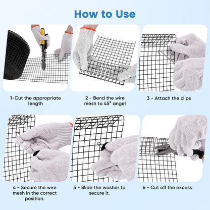 Protection Anti-Oiseaux Panneaux Solaires – Filet Galvanisé 8" x 98 ft + 70 Clips – Kit Anti-Pigeons